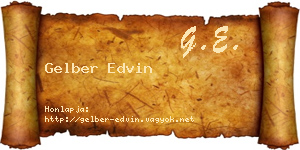 Gelber Edvin névjegykártya